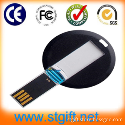 Promotional Credit Card USB, Super Slim Card USB Drive, Logo USB Flash Round Card USB